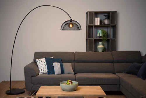 Lucide MESH - Lámpara de arco - 1xE27 - Negro - ambiente 3